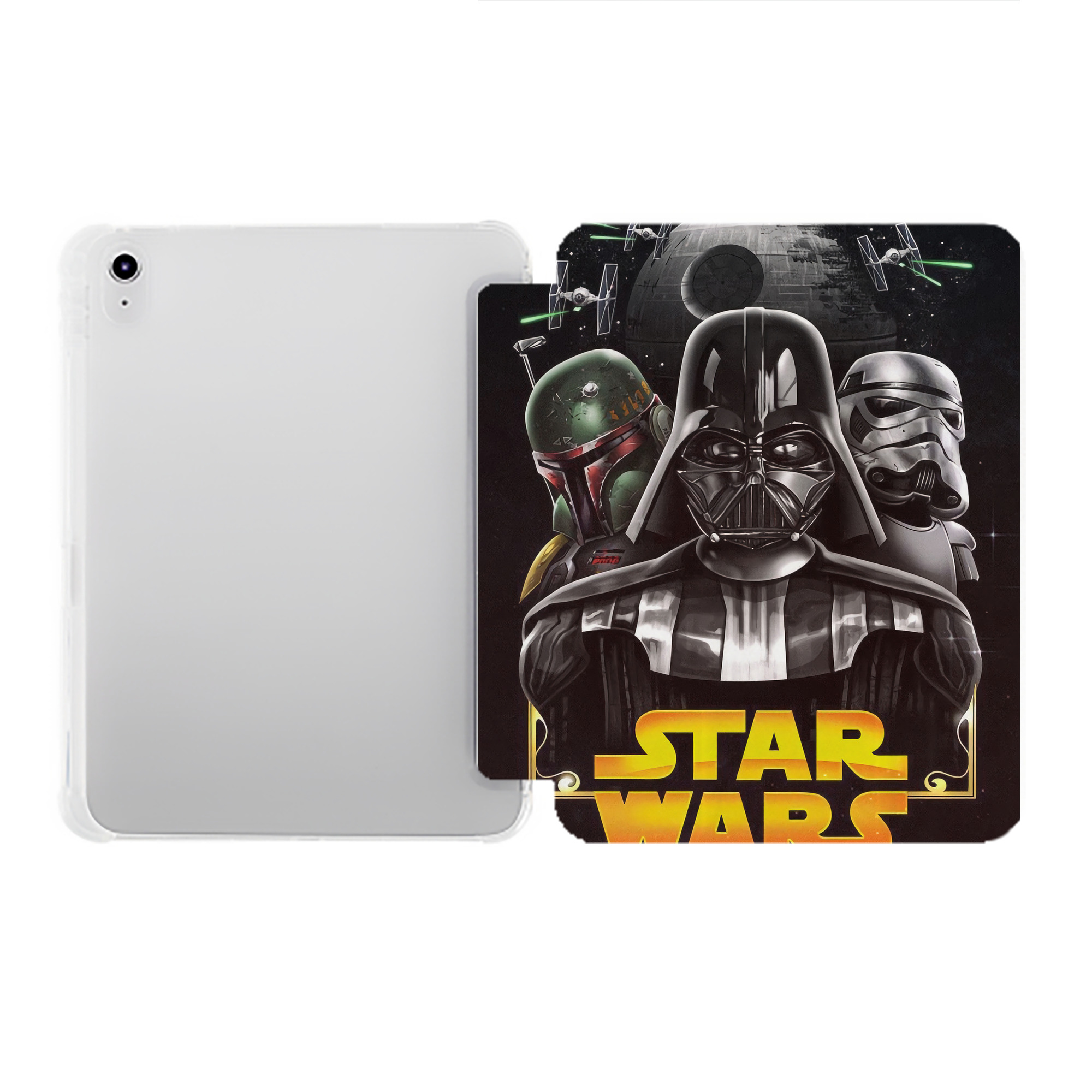 （画像用） スター・ウォーズ Star Wars IPad ケース ペン収納付き 三つ折りスタンド PUレザー×シリコン 対応機種9.5/10.5/10.9インチ